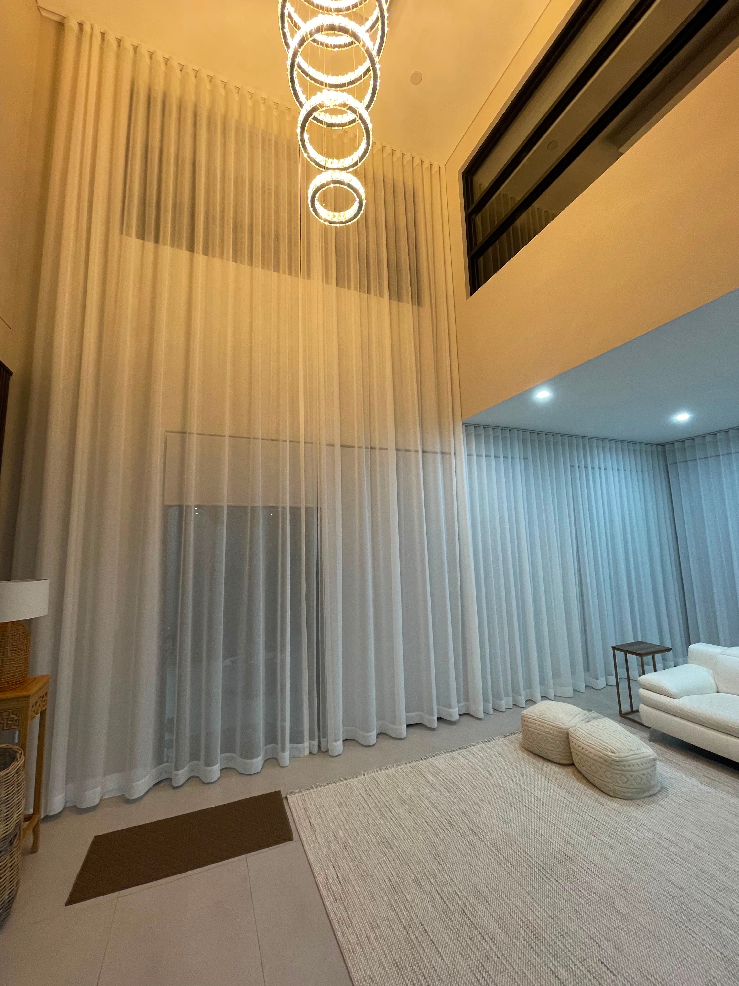 Private Family Living window furnishing installation