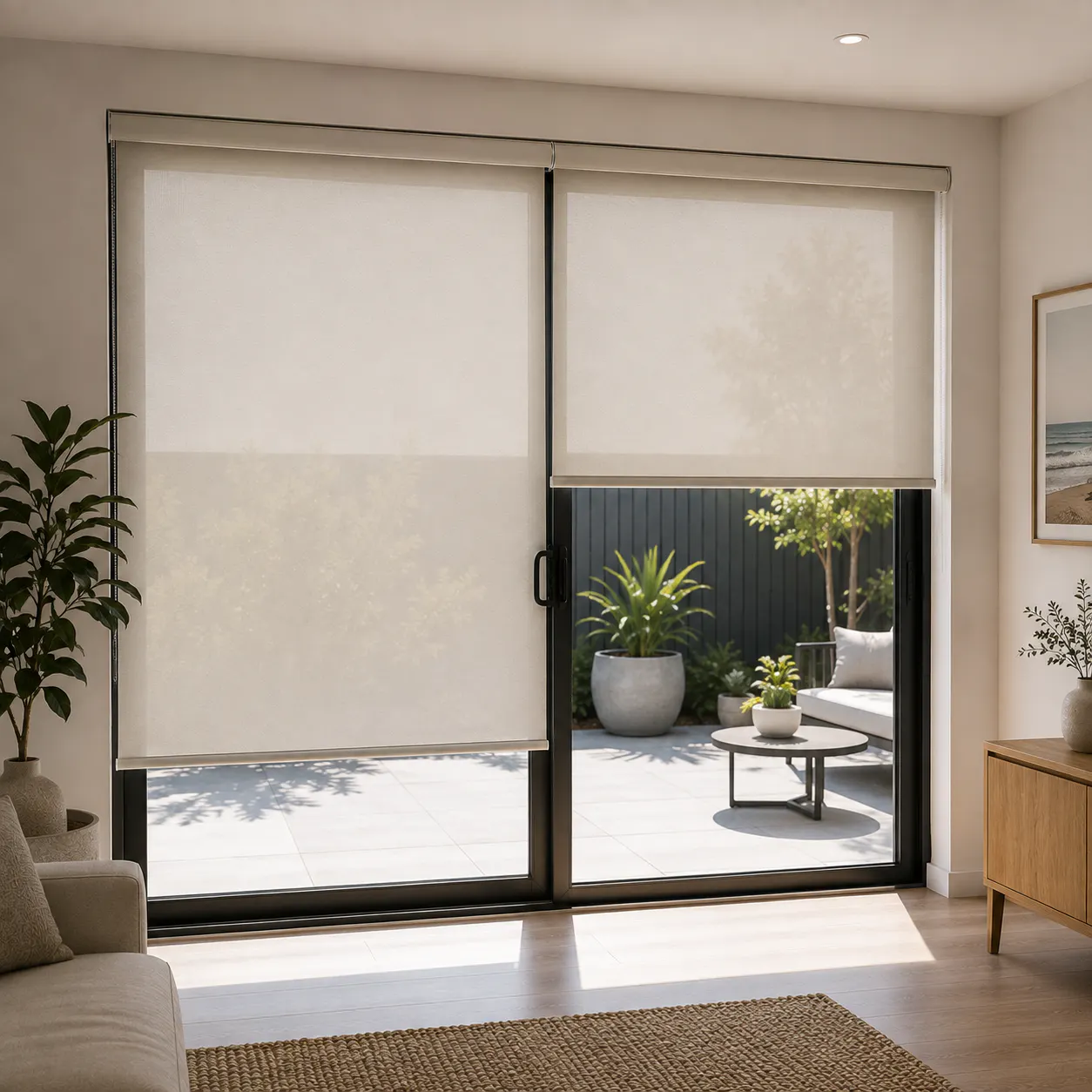 Sliding Door Roller Blinds window furnishing installation